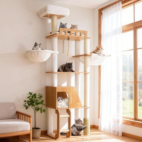 Wooden furniture tower with white accents
