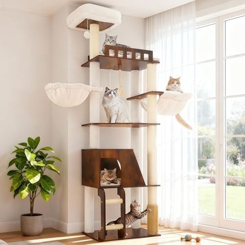 Large cat wooden furniture tower