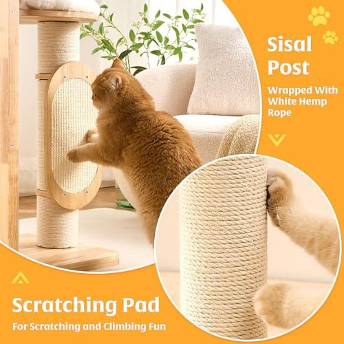 Solid wood 64 inch tall cat tree tower — photo 4