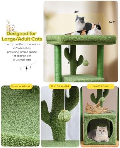 Green cactus activity tower for kittens — photo 4