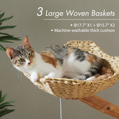 Tall real wood tower with wicker basket — photo 4