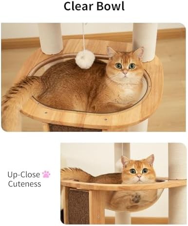 Modern wood cat tree with wide shelves — photo 4
