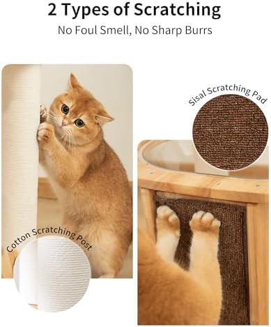 Modern wood cat tree with wide shelves — photo 5