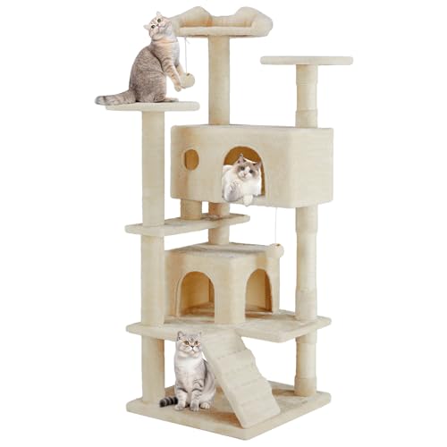 54 Inch Cat Tree Tower with Sisal Scratching Post