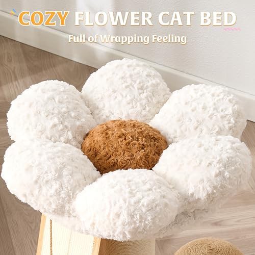 Mushroom flower 27 inch solid wood cat tree — photo 4