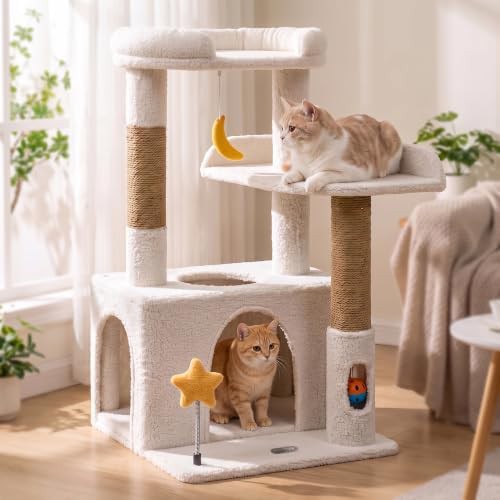 Small cat tower with wide stable base