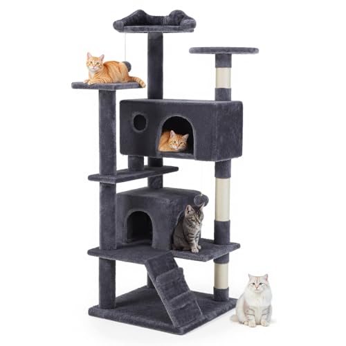 54 Inch Cat Tree Tower with Sisal Scratching Posts