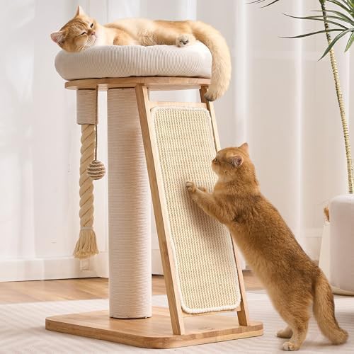 Solid wood 28 inch corner cat tree
