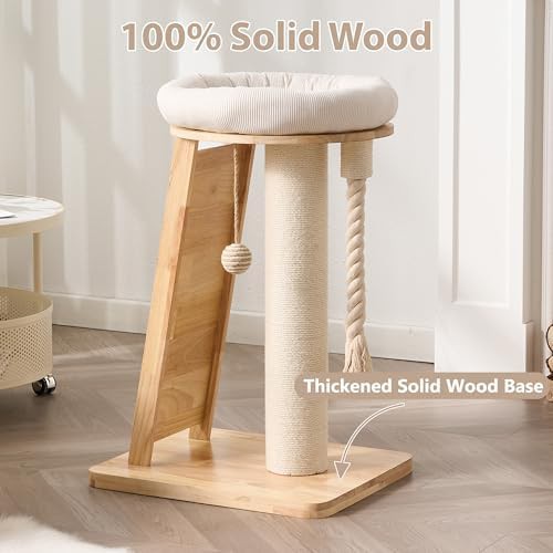 Solid wood 28 inch corner cat tree — photo 4