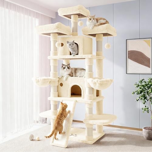 Large beige multi level climbing house