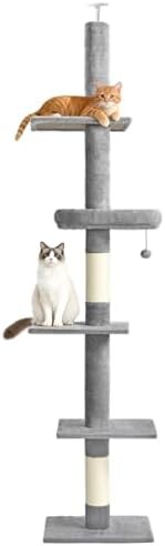 Light gray five tier floor to ceiling tower