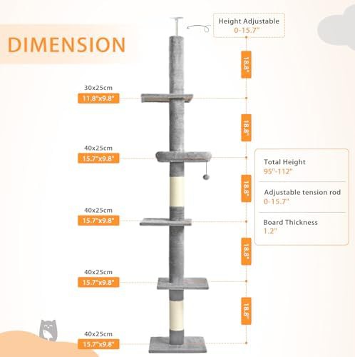 Light gray five tier floor to ceiling tower — photo 3