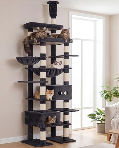 Grey floor to ceiling height adjustable tower