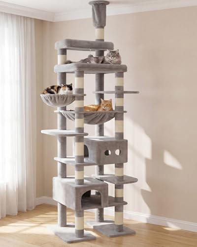 White floor to ceiling height adjustable tower