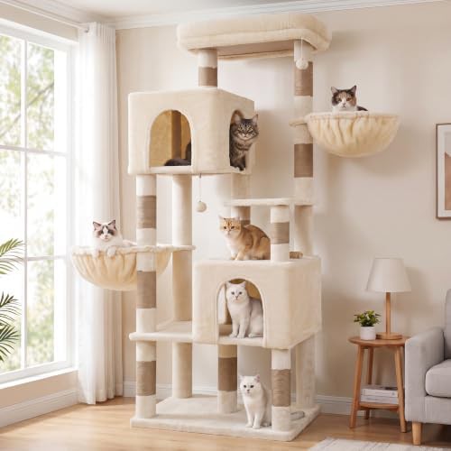 Tall cat tree with oversized top platform