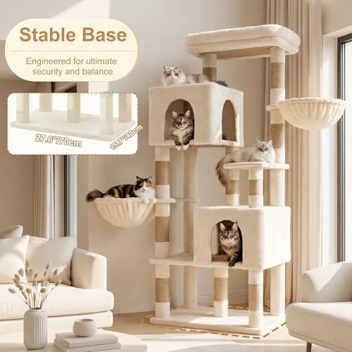 Tall cat tree with oversized top platform — photo 3