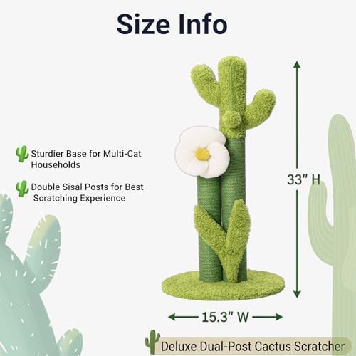 Green cactus scratching post with flower — photo 3