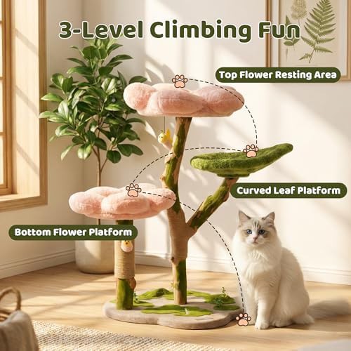 Enchanted forest wood cat tree with condo — photo 4