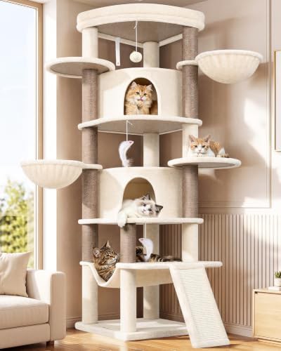 Beige corner tree with scratching posts