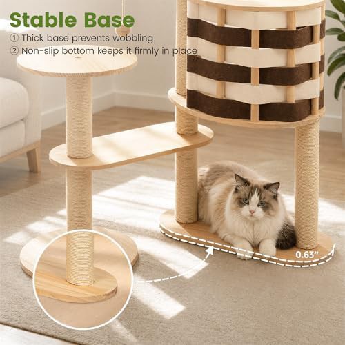 Chessboard style wood condo cat tree — photo 4
