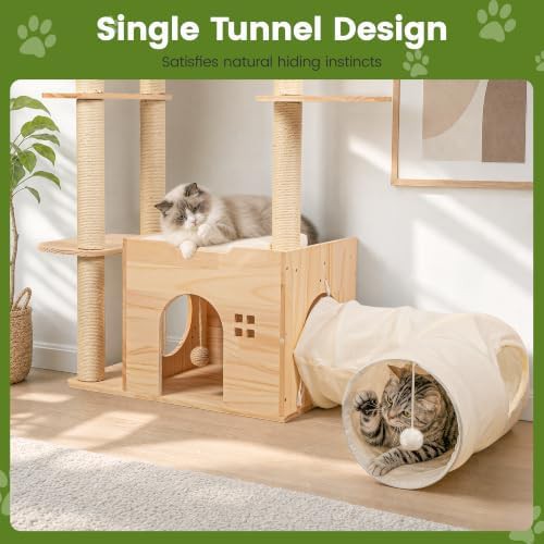 Wood cat tower with single tunnel — photo 4