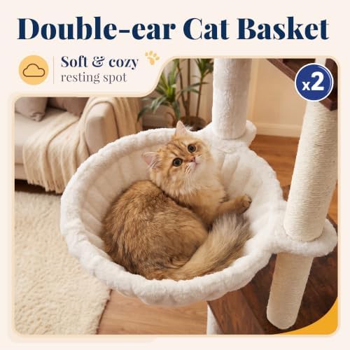 Modern wooden cat tower with large condos — photo 4
