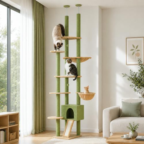 Green floor to ceiling tension tower