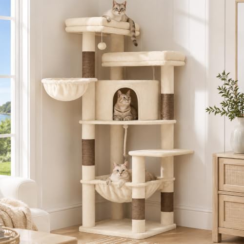 Corner kitten tower with spacious condo