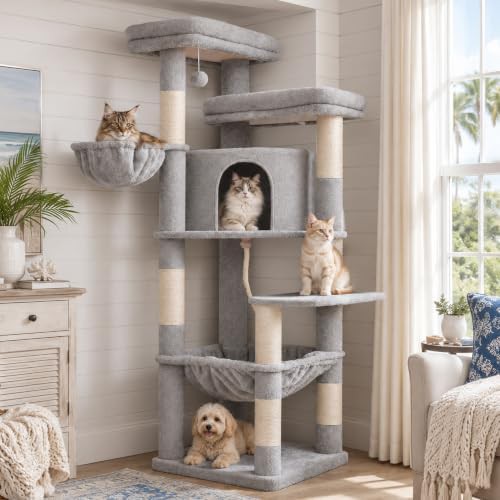 White corner tower with kitten condo