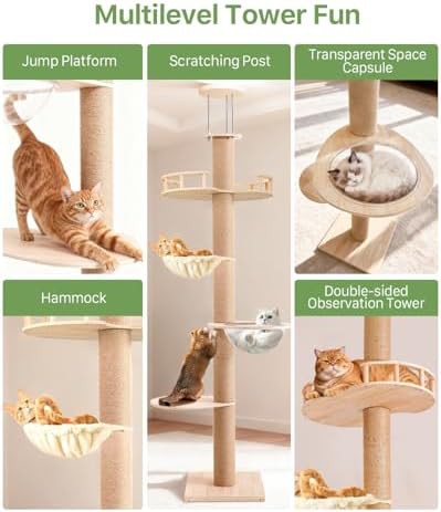 Heavy duty four level ceiling cat tree — photo 5