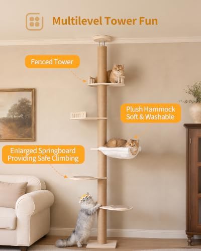 Five tier floor to ceiling solid wood tower — photo 3