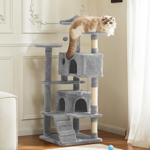 54 Inch Cat Tree Tower with Natural Sisal Scratching Post