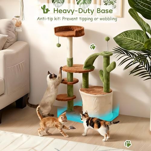 Brown cactus themed multi level cat tower — photo 5