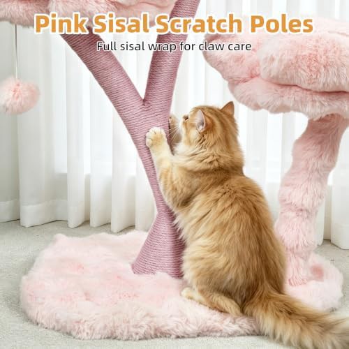 Modern pink aesthetic tower for cats — photo 5