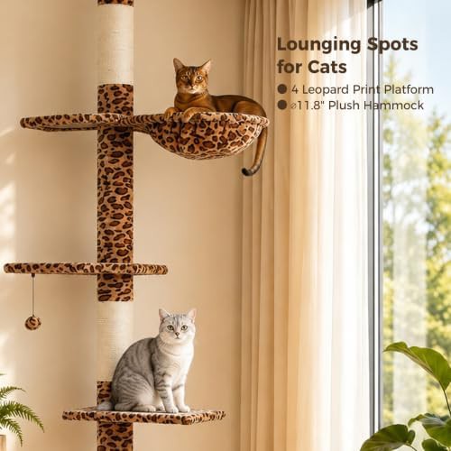 Adjustable leopard print floor to ceiling tower — photo 3