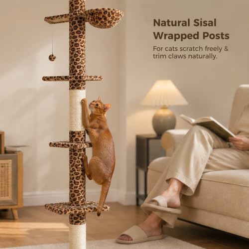 Adjustable leopard print floor to ceiling tower — photo 4