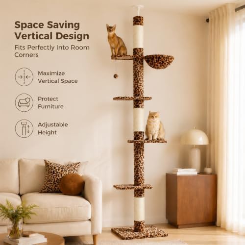 Adjustable leopard print floor to ceiling tower — photo 5