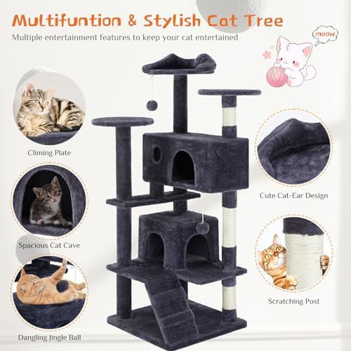 Multi level sisal scratching tower with condo — photo 3