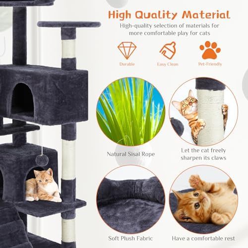 Multi level sisal scratching tower with condo — photo 5