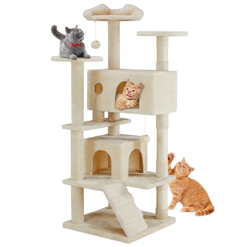 54 Inch Cat Tree Tower with Scratching Posts