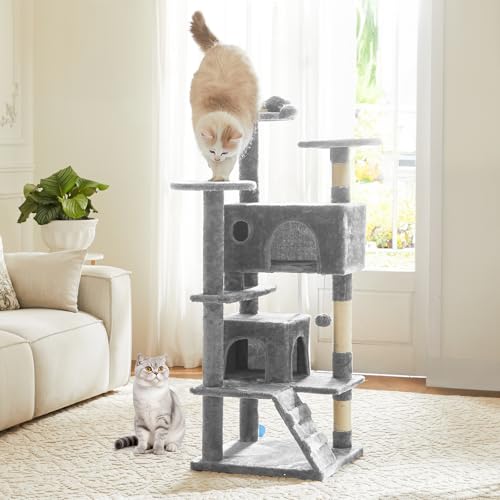 54 Inch Cat Tree Tower with Sisal Scratching Posts