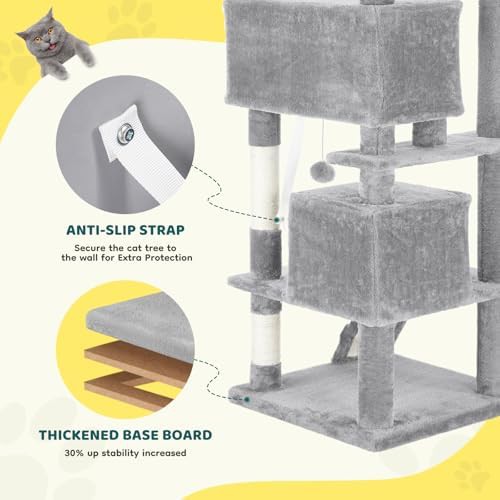 Medium gray cat tower with private condo — photo 4