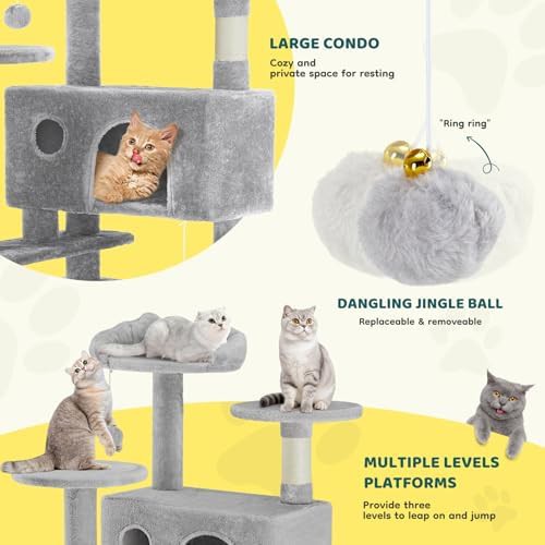 Medium gray cat tower with private condo — photo 5