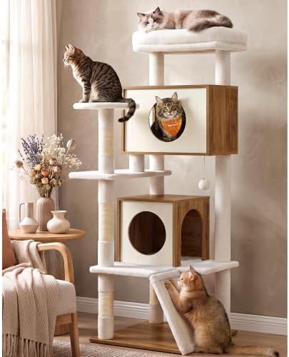 Five tier cat tower with two private condos